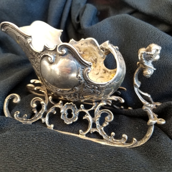 Antique C1900 VICTORIAN SLEIGH 800/1000 silver SWEETMEAT DISH - Picture 1 of 6
